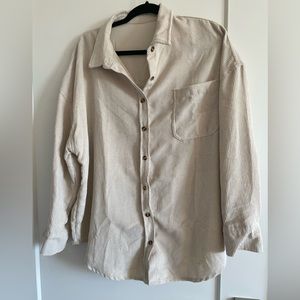 Cream Corduroy Style Button Down